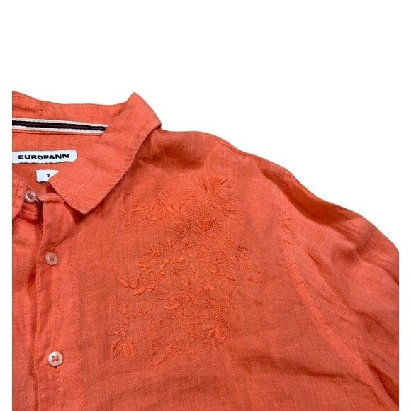 EUROPANN France Linen Shirt Mens Size 7 -3XL  Luxury Button-Up 100% Linen Floral - Picture 2 of 8